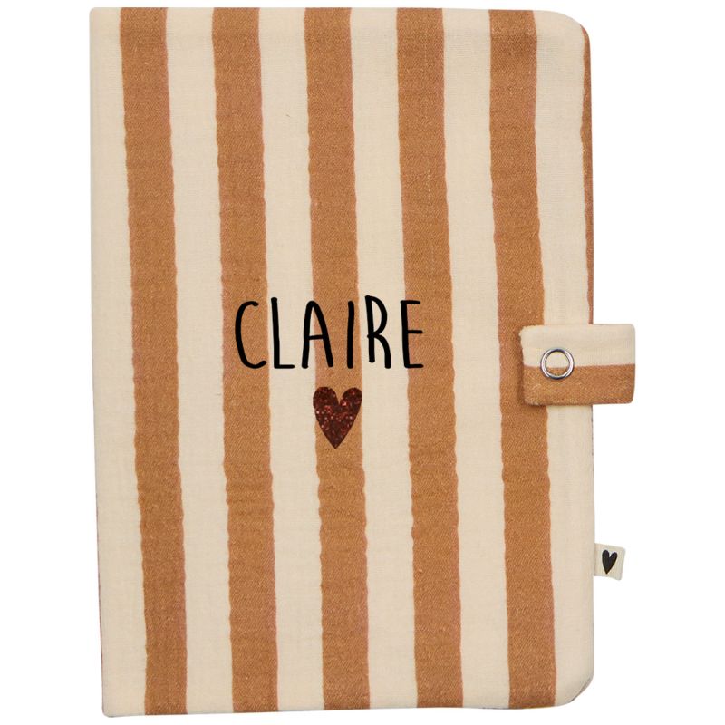 Protège carnet de santé Rayures Larges (personnalisable) Atelier Wagram Produit 5