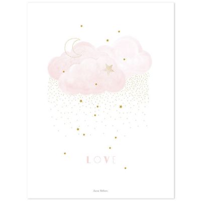 Affiche Stardust Sweet Love rose (30 x 40 cm)  par Lilipinso