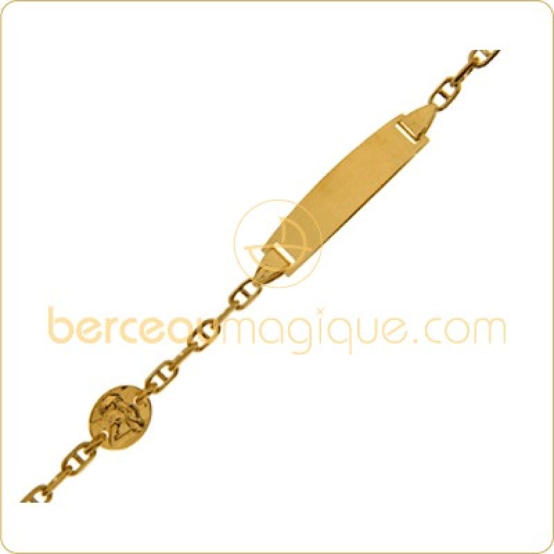 Gourmette bébé pastille Ange (or jaune) Maison Augis