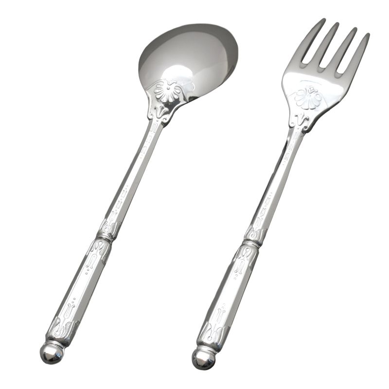 Set 2 couverts bébé Russe (métal argenté) Daniel Crégut