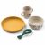 Variation Ecru, jaune, vert du produit Coffret repas en silicone Vivi Around the world (4 pièces) de la marque Liewood