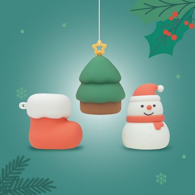 Ensemble de 3 veilleuses Noël