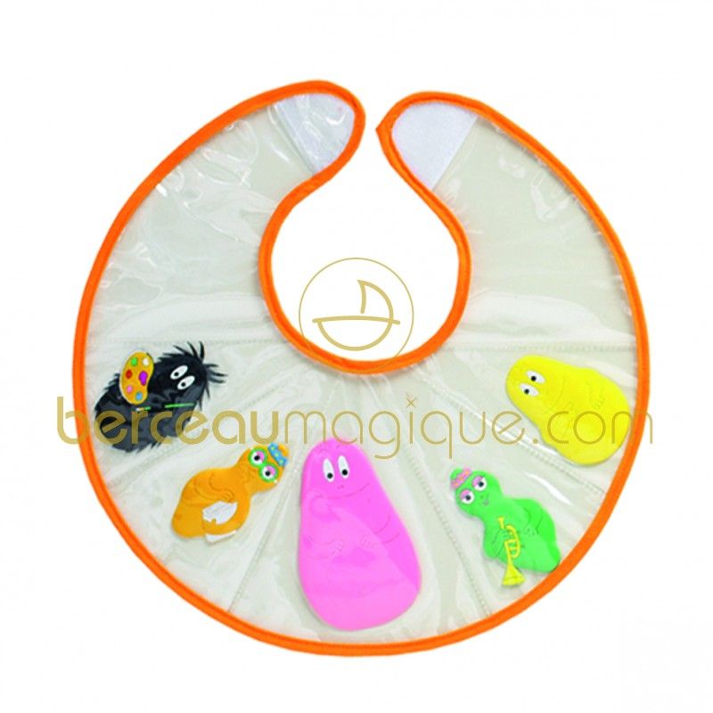 Bavoir 1er âge avec figurines Barbapapa orange Babycalin