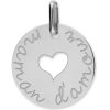 Médaille maman d'amour coeur ajouré personnalisable (or blanc 750°)  par Lucas Lucor