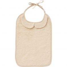 Grand bavoir Soft bambou et gaze de coton Biscuit - BB & Co