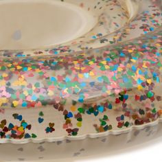 Bouée bébé coeur transparent et paillettes