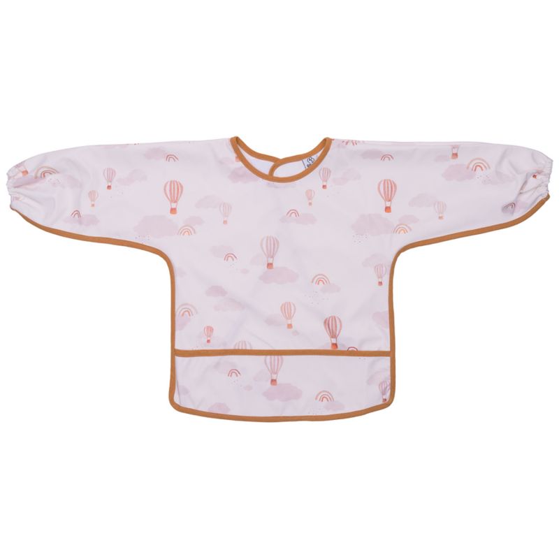 Bavoir-tablier tissu imperméable montgolfières crème et camel (6-24 mois) BB & Co Produit 1