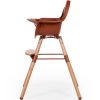 Chaise haute en bois naturel Evolu 2 terracotta + arceau  par Childhome