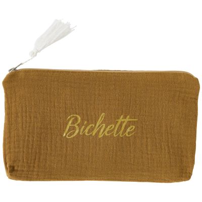Pochette Bichette gaze de coton havane