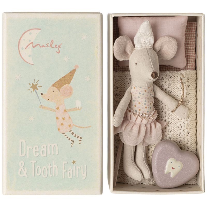 Souris fée des dents Petite soeur dans une boîte d'allumettes Maileg Produit 1