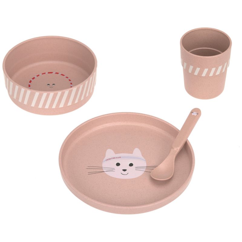 Coffret repas en polypropylène et cellulose Tiny Team Chat Lässig Produit 1