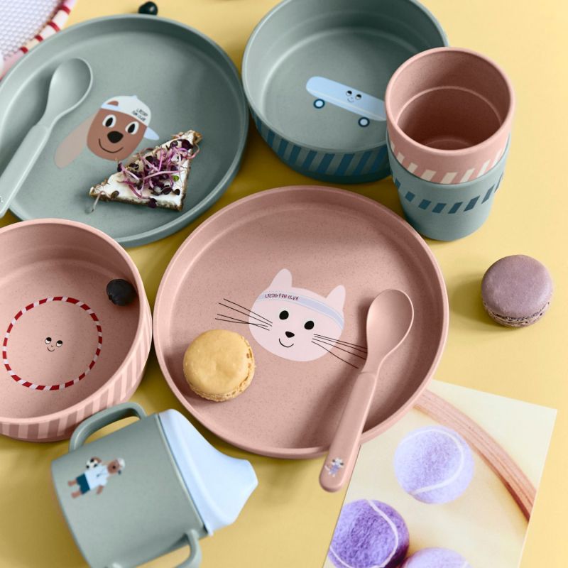 Coffret repas en polypropylène et cellulose Tiny Team Chat Lässig Ambiance 2