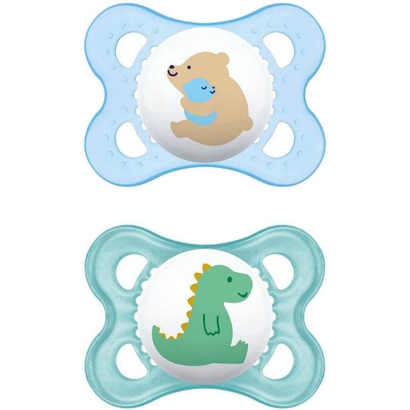 Lot de 2 sucettes anatomiques Original Ours et crocodile (2-6 mois) MAM