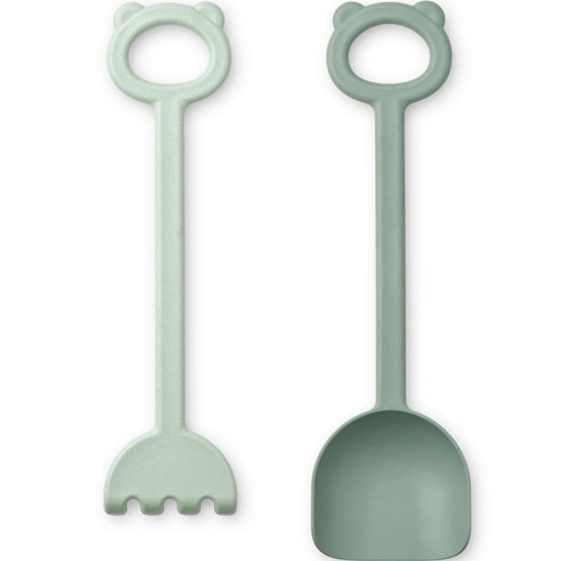 Pelle et râteau de plage Hilda menthe poussiéreuse et menthe poivrée Liewood