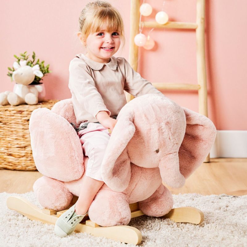 Bascule Fanfan l'éléphant Vieux Rose  Nattou Ambiance 4