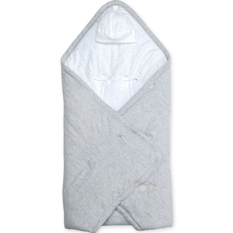 Couverture nomade avec bonnet Biside gris clair Bmini (90 x 90 cm) Bemini