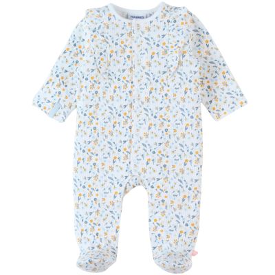 Pyjama léger fleuri en jersey gaufré écru (3 mois)  par Noukie's