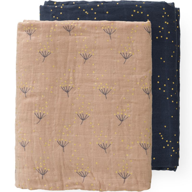 Lot de 2 maxi langes Dandelion (120 x 120 cm) Fresk
