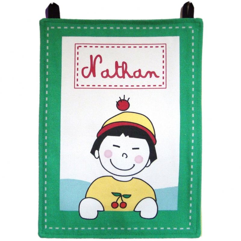 Plaque de porte vert sapin (personnalisable) Les Griottes