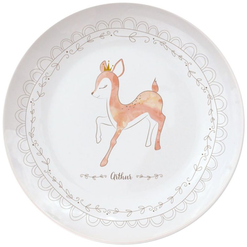 Assiette en porcelaine Faon (personnalisable) Gaëlle Duval