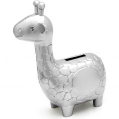 Tirelire Girafe (métal argenté) - Zilverstad