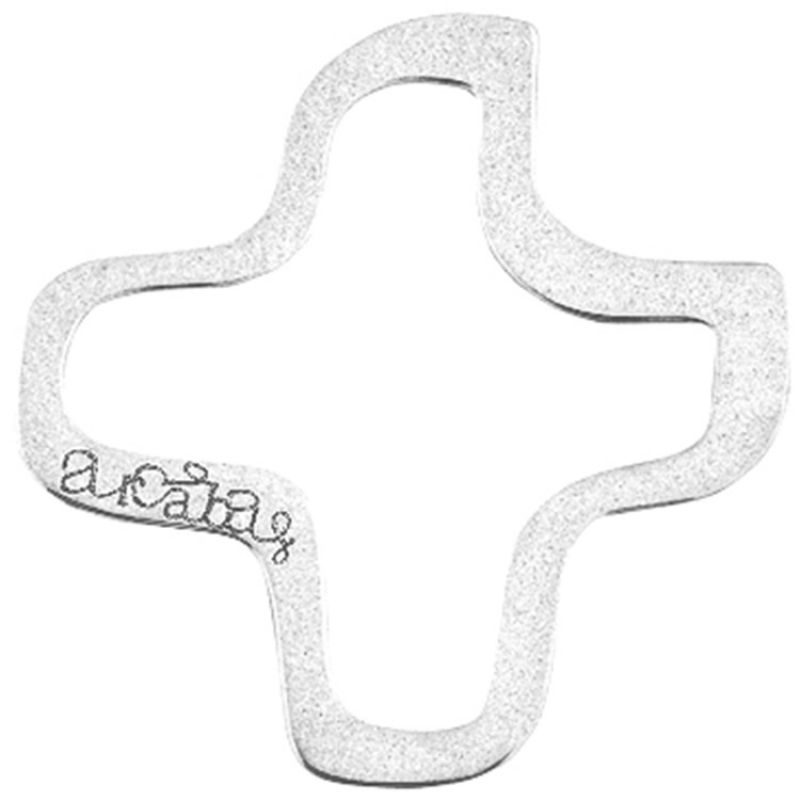 Bijou croix évidée sur cordon (or blanc 18 carats) Maison La Couronne
