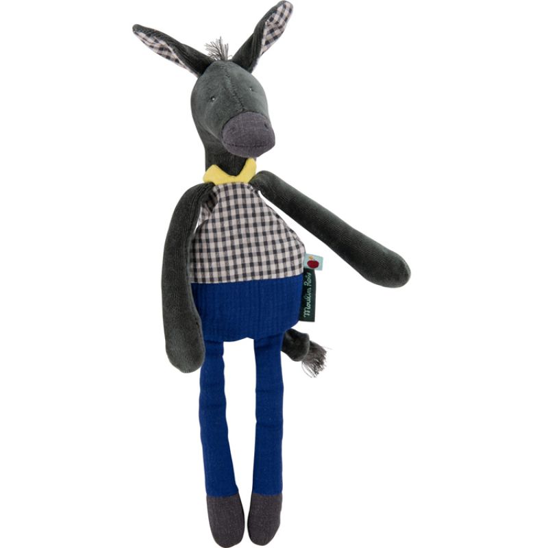 Hochet peluche Anatole l'âne Pomme des Bois (35 cm) Moulin Roty