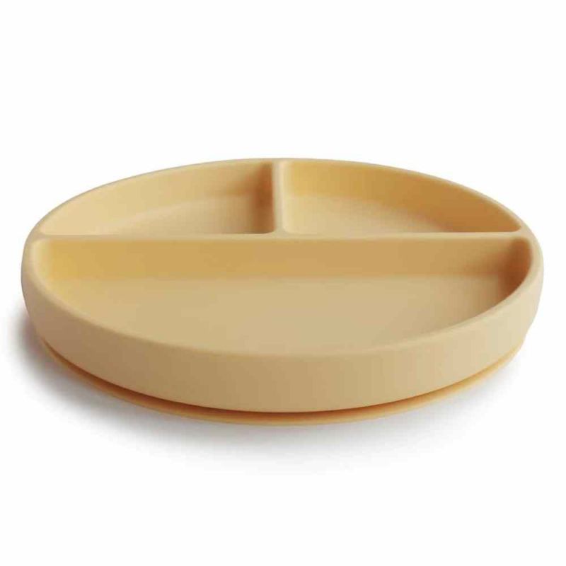 Assiette à compartiments en silicone avec ventouse Pale Daffodil - Reconditionné Mushie Produit 3