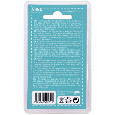 Lot de 2 recharges d'encre pour tampon textile et papier MINE