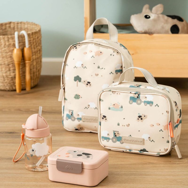 Boîte à goûter avec piques snack Tiny farm Rose Done by Deer Ambiance 6