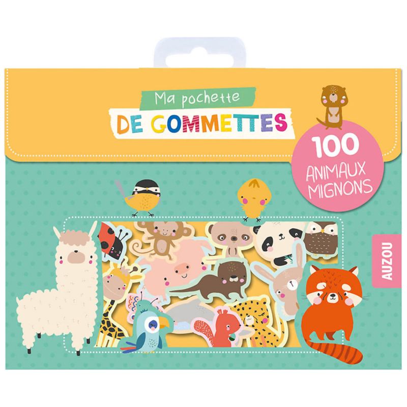 Ma pochette de 100 gommettes Animaux mignons Auzou Editions Produit 1