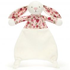 Doudou plat Lapin en fleurs Crème