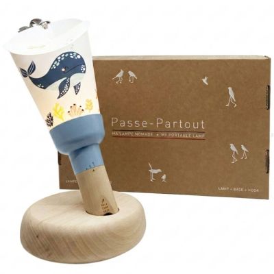 Coffret lampe nomade 5 en 1 Baleine rêveuse - Bleu Glacier Maison Polochon