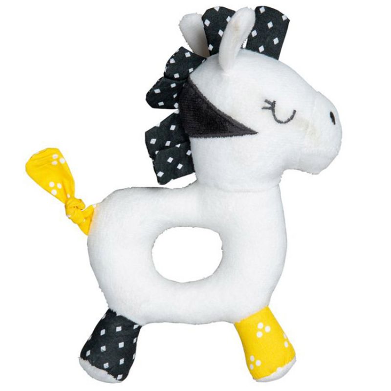 Hochet anneau Pluche et Pompon Sauthon