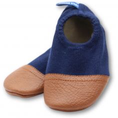 Chaussons Les Petits Jerseys Bleu Profond (pointures 24-26) - Les Pas Petits