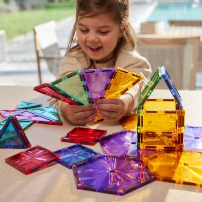 Kit de construction magnétique Géométrique Pastel (45 pièces)