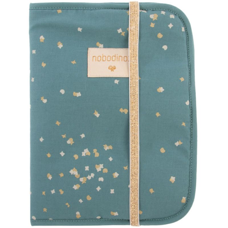 Protège carnet de santé Poema Gold Confetti vert Nobodinoz