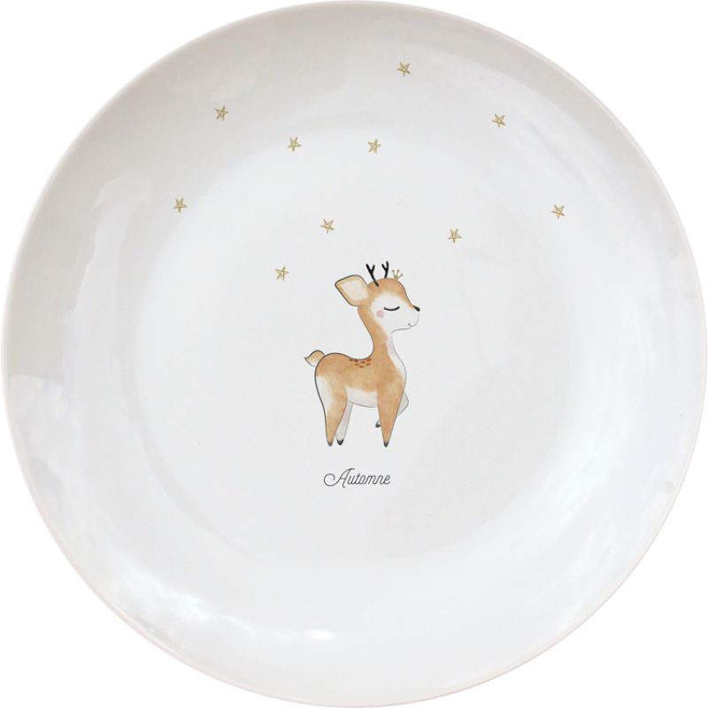 Assiette en porcelaine Renne (personnalisable) Gaëlle Duval