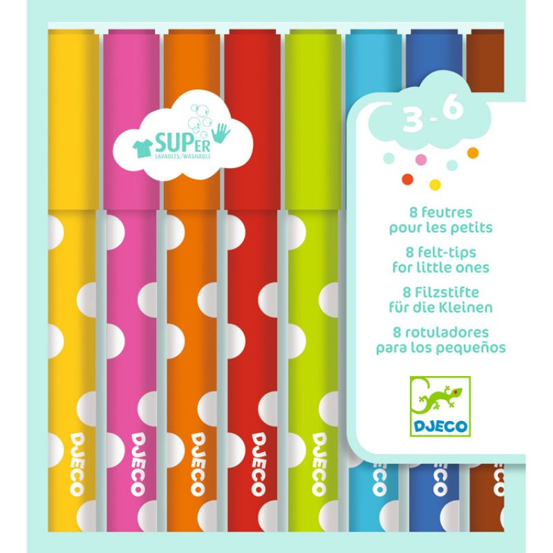 8 feutres pour les petits Djeco Packaging 1 grande taille