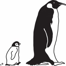Stickers mural pingouin et fils (50 cm)  par Mimi'lou