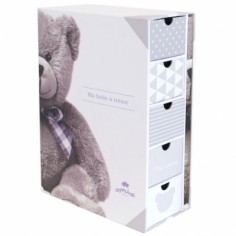 Boîte à souvenir bébé - Coffret de naissance garçon - Boîte à souvenirs -  40 x 30 x 14 cm - Motif Écureuil