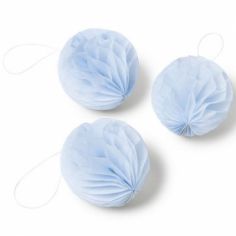 Boules en papier alvéolé bleu (10 pièces)