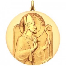 Médaille Saint Hugues (or jaune 750°)  par Becker