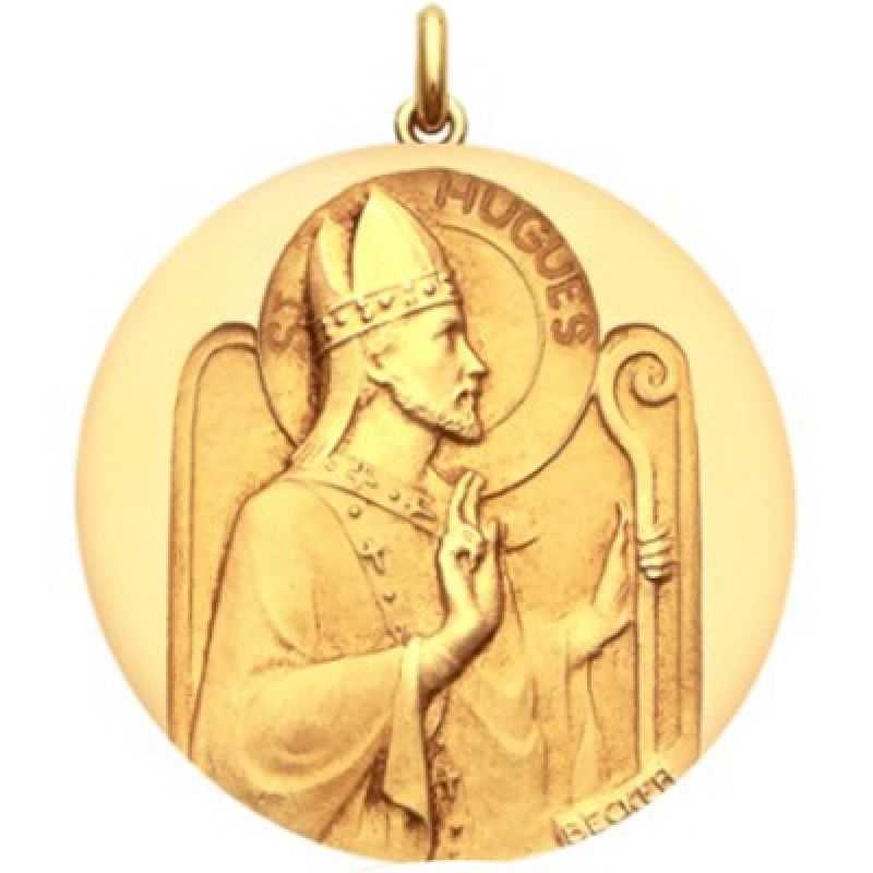 Médaille Saint Hugues (or jaune 750°) Becker