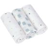 Lot de 3 langes mousseline GOTS Happy Fruits bleu (60x60 cm) Lässig Produit 1