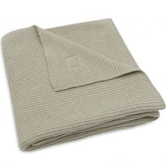 Couverture en tricot Basic Knit Olive Green (75 x 100 cm) - Jollein