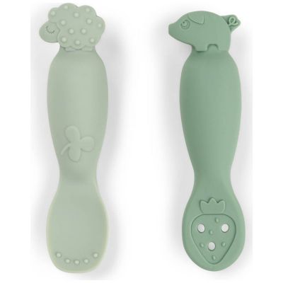 Lot de 2 premières cuillères Tiny farm Vert