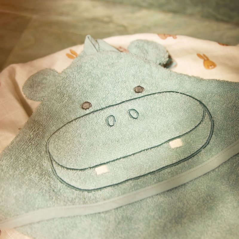 Cape de bain en éponge Hippo Happy (75 x 75 cm) Jollein Ambiance 8