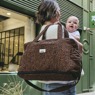 Sac à langer bandoulière 24/48h Léopard noir