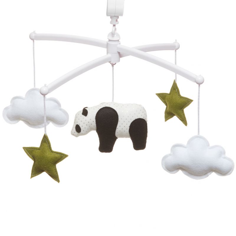 Mobile musical panda vert (mélodie au choix) Pouce et Lina